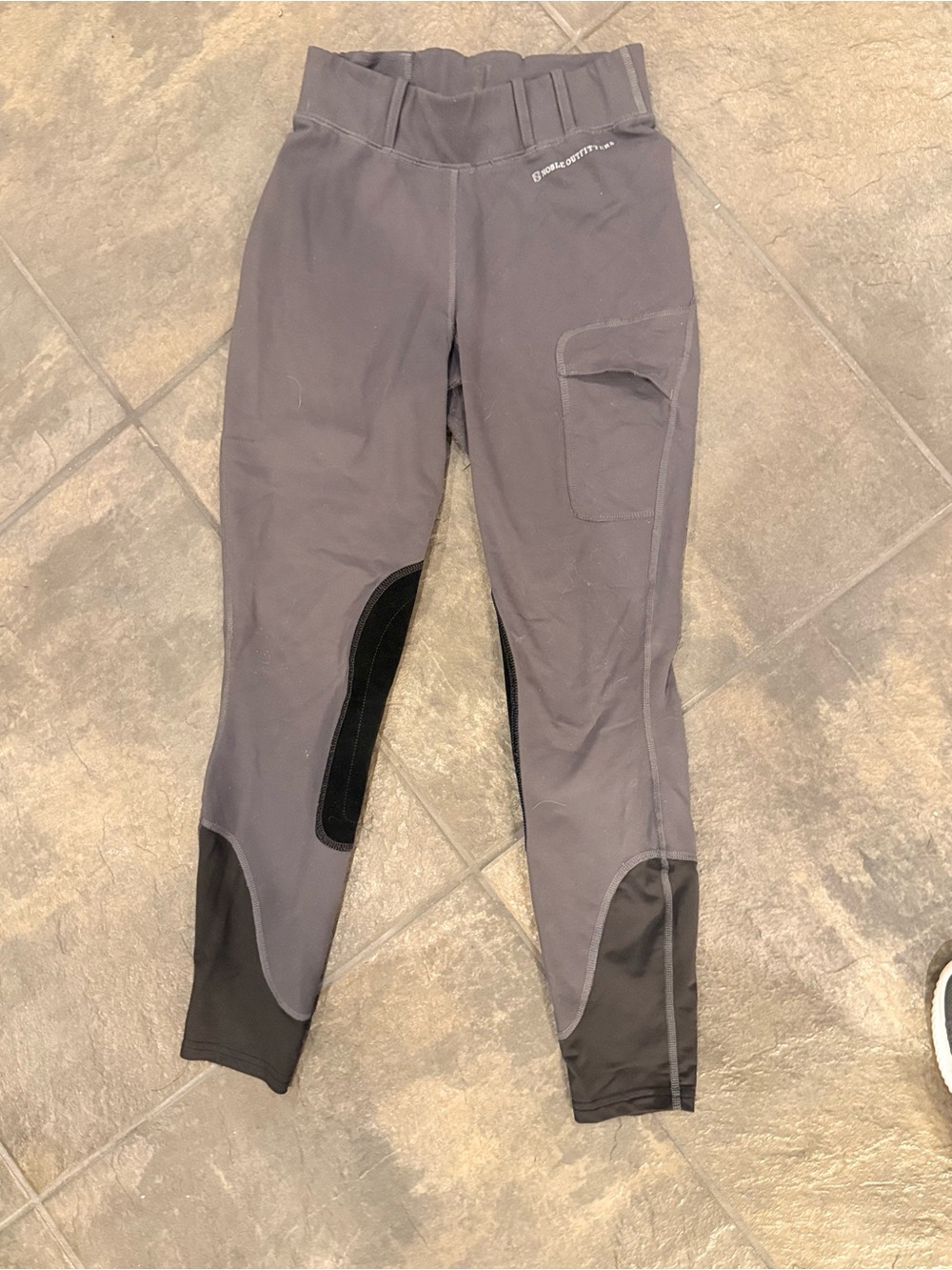 Noble Outfitters Women's Gray/Black Knee Patch Riding Breeches